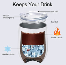 Load image into Gallery viewer, Customized 12oz Wine Tumblers With ReusableStraw