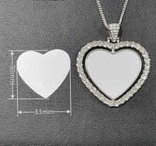 Load image into Gallery viewer, Personalized Heart Rhinestone Bling Memorabilia Necklace - Single Sided Chain
