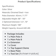 Load image into Gallery viewer, Spinning/Static Exercise Dance Pole aka Stripper Pole (New Open Box Item)