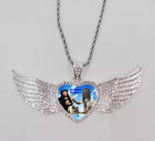 Load image into Gallery viewer, Personalized Angel Wings Bling Memorabilia - Single Sided Chain