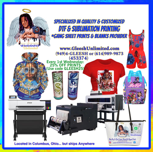 GLEESH Unlimited DTF gang sheet printing