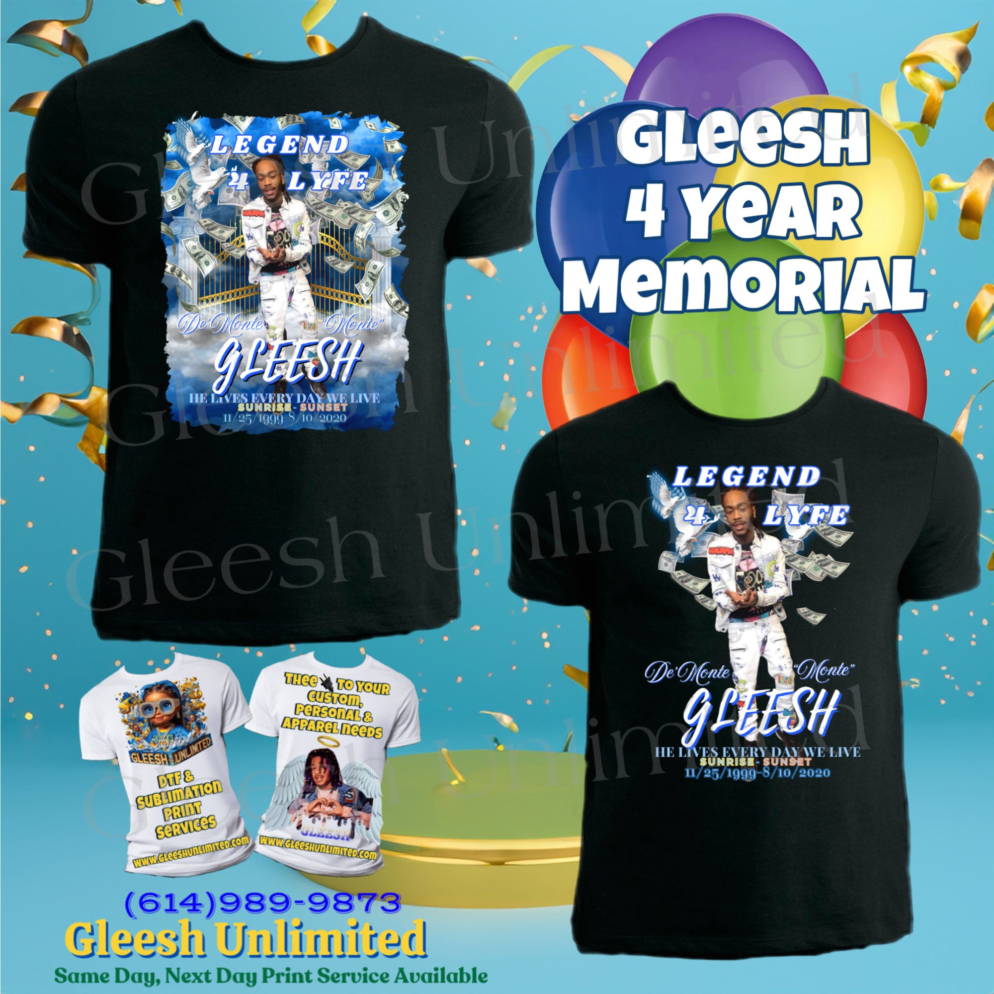 GLEESH Legend 4 Lyfe Memorial T-Shirt
