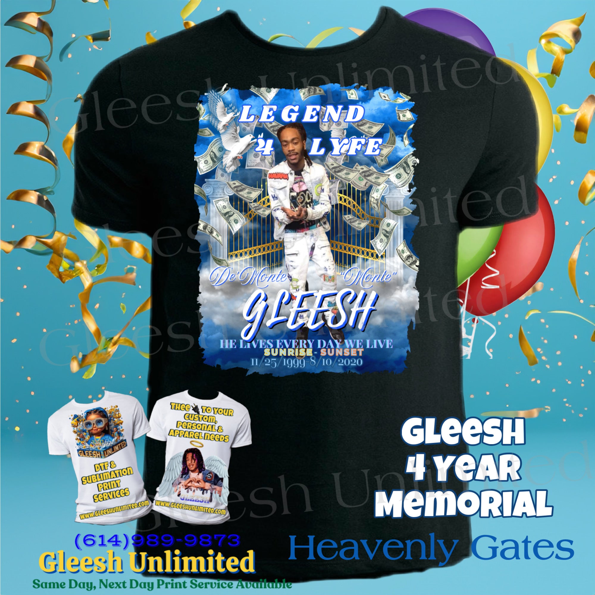 GLEESH Legend 4 Lyfe Memorial T-Shirt