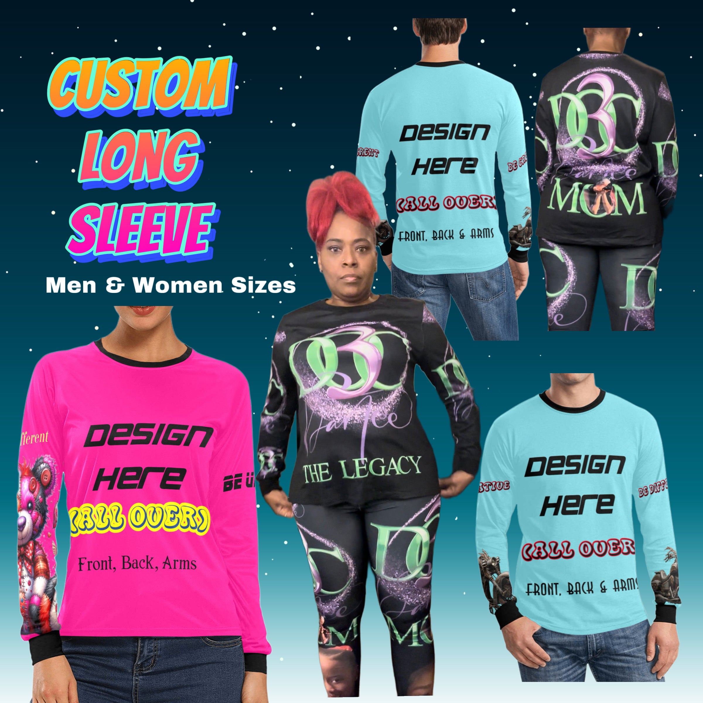 Custom All-Over Long-Sleeve Shirt – His & Hers