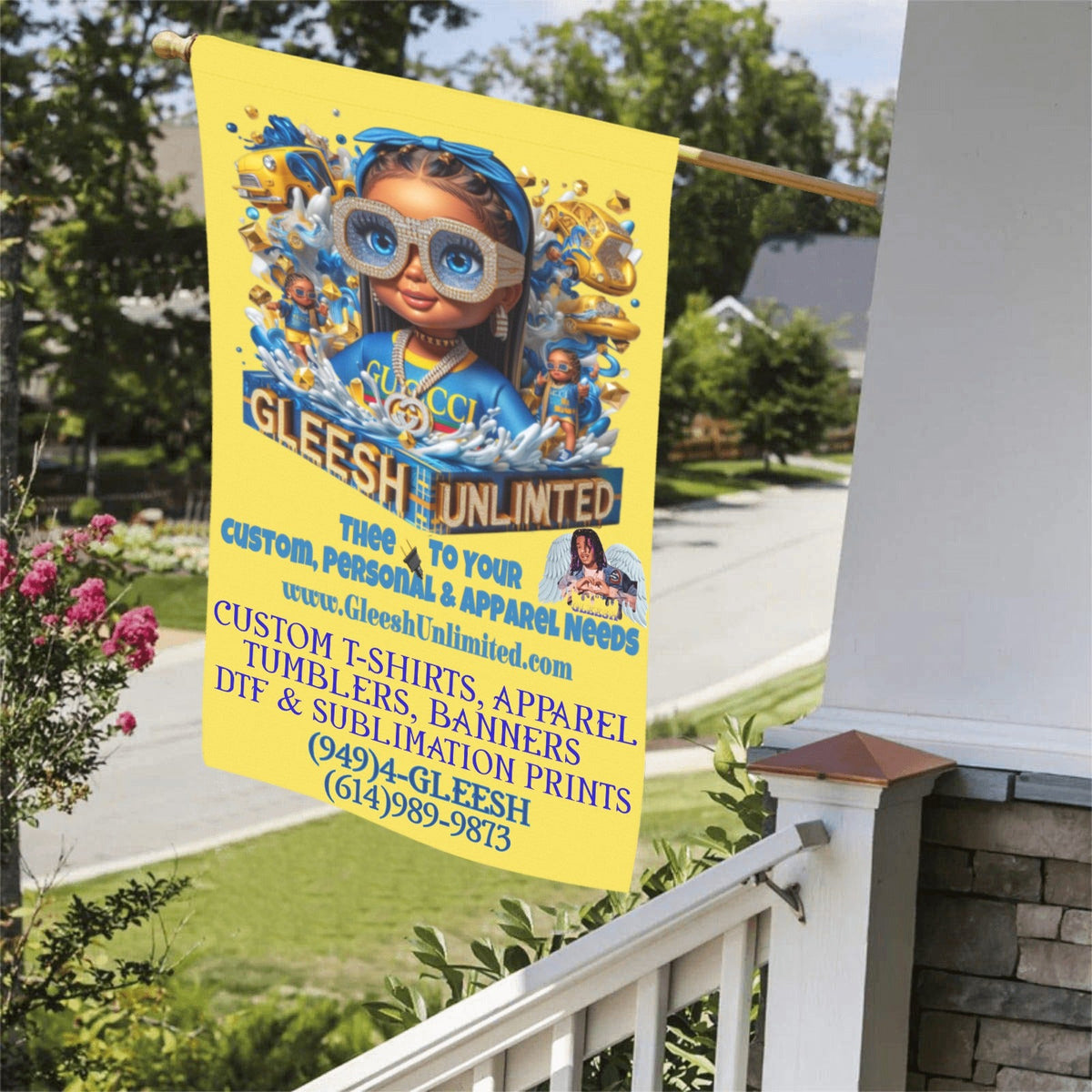 GLEESH Unlimited custom vinyl banner - actual work example