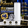 GLEESH Unlimited 20 oz straight sublimation tumbler blank - $6
