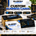 GLEESH Unlimited custom business cards full color premium mockup