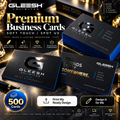 GLEESH Unlimited premium business cards soft touch and spot UV mockup