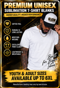 GLEESH Unlimited Premium Unisex 100% polyester sublimation T-shirt blank