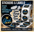 GLEESH Unlimited custom stickers and product labels mockup