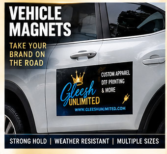 GLEESH Unlimited custom vehicle magnet mockup