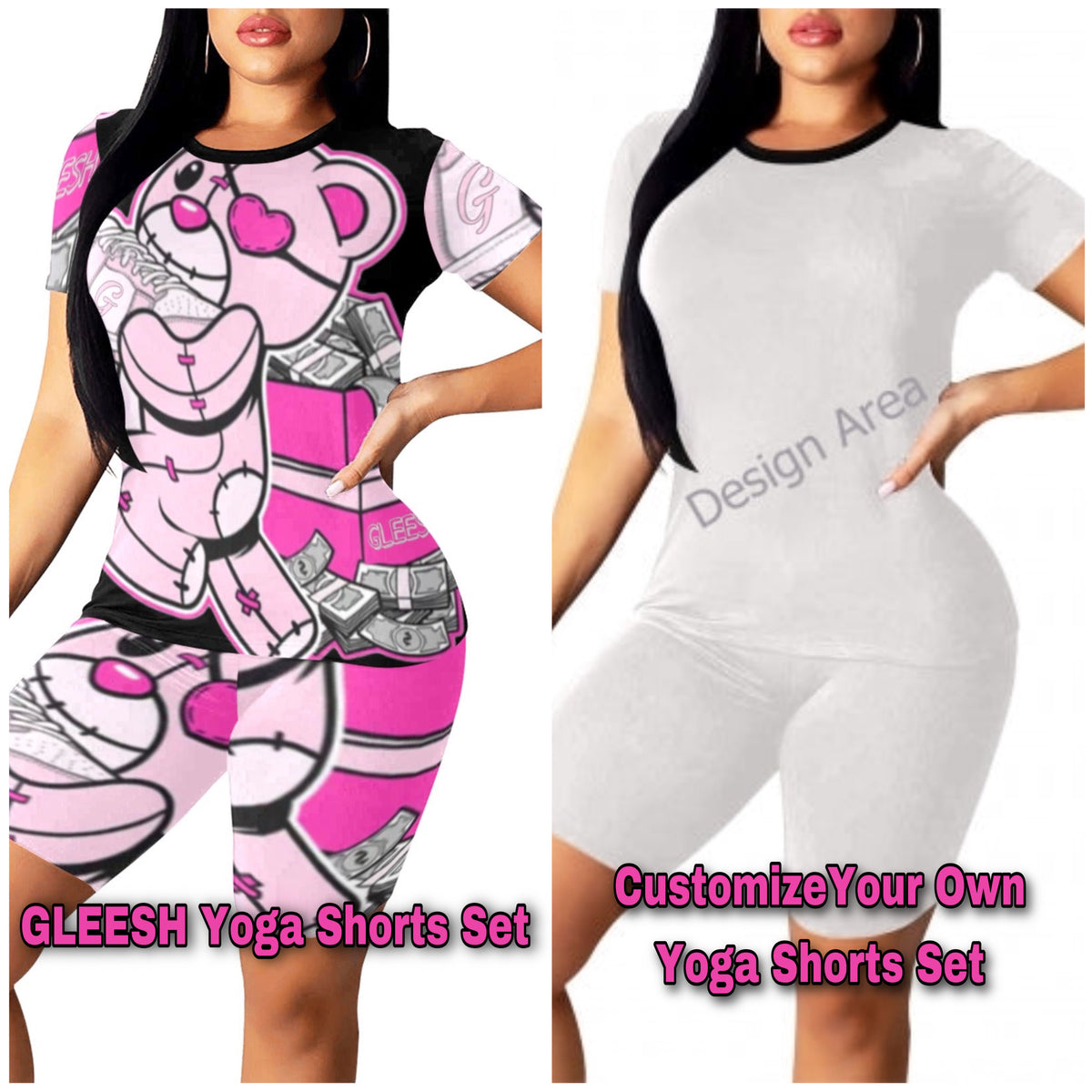 Custom GLEESH Yoga Shorts Set – Women
