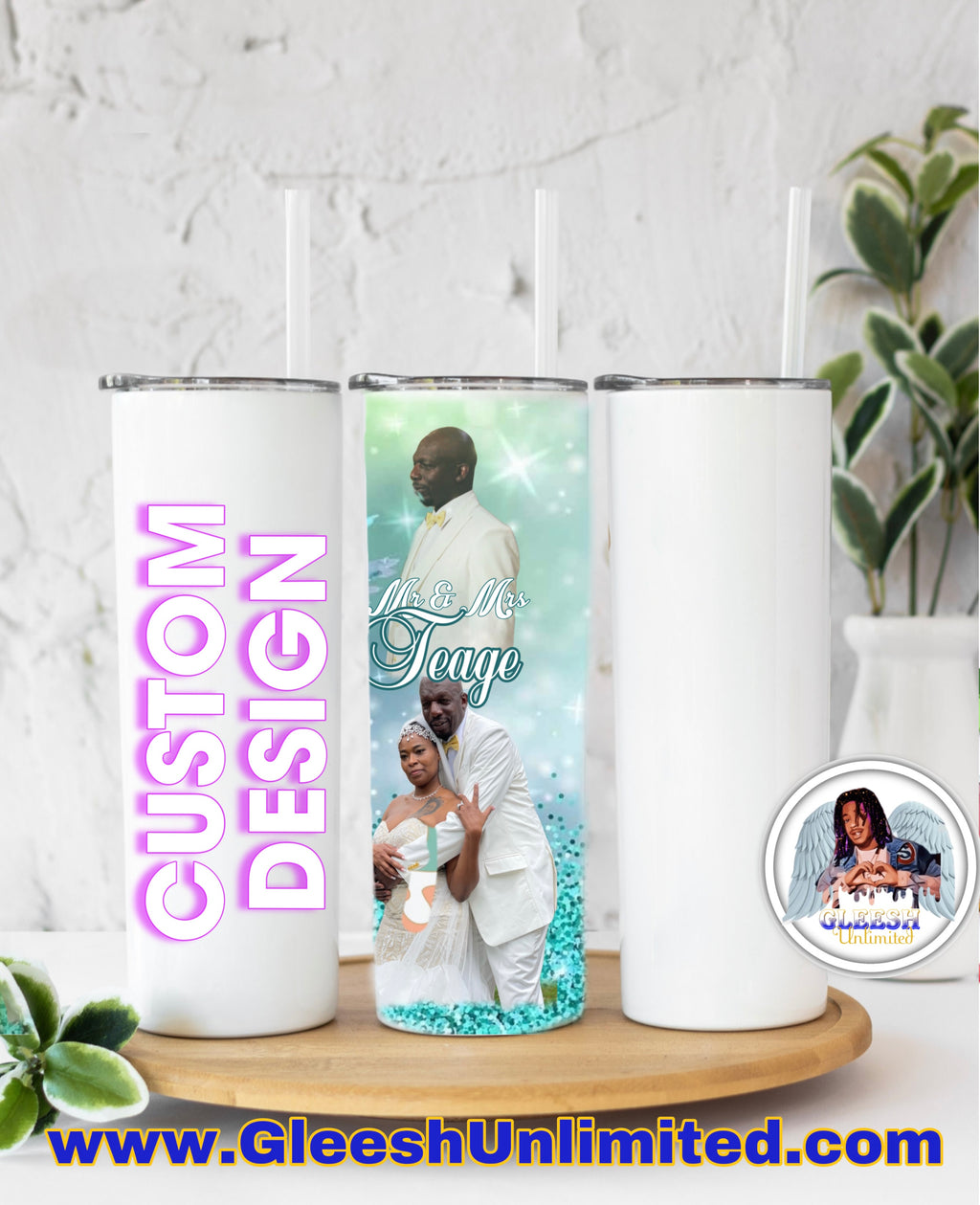 Custom 20 oz Tumbler with Reusable Straw