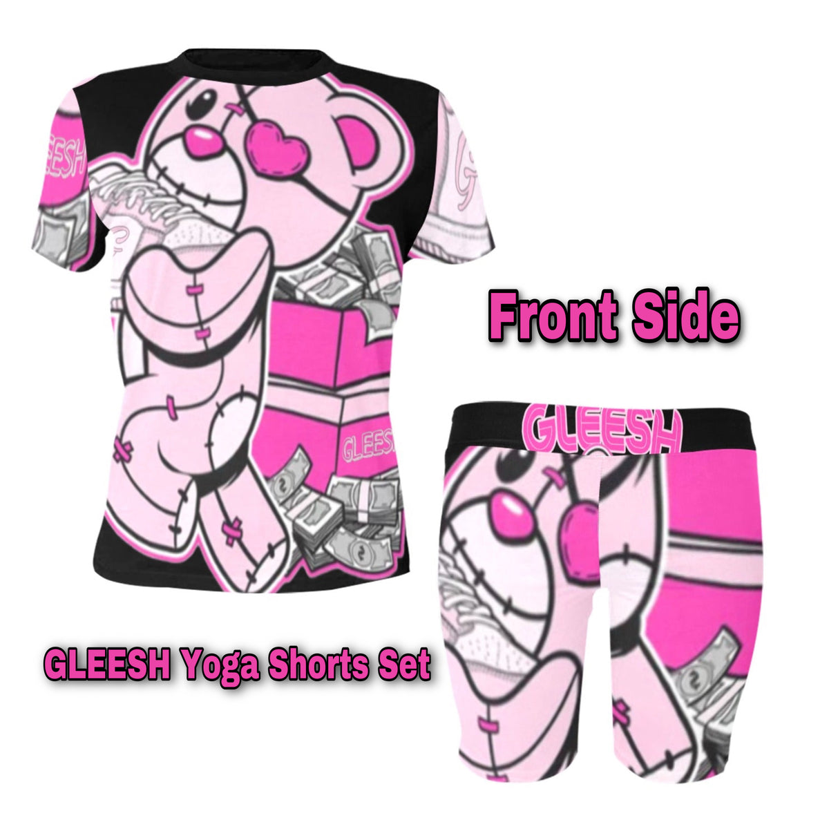 Custom GLEESH Yoga Shorts Set – Women