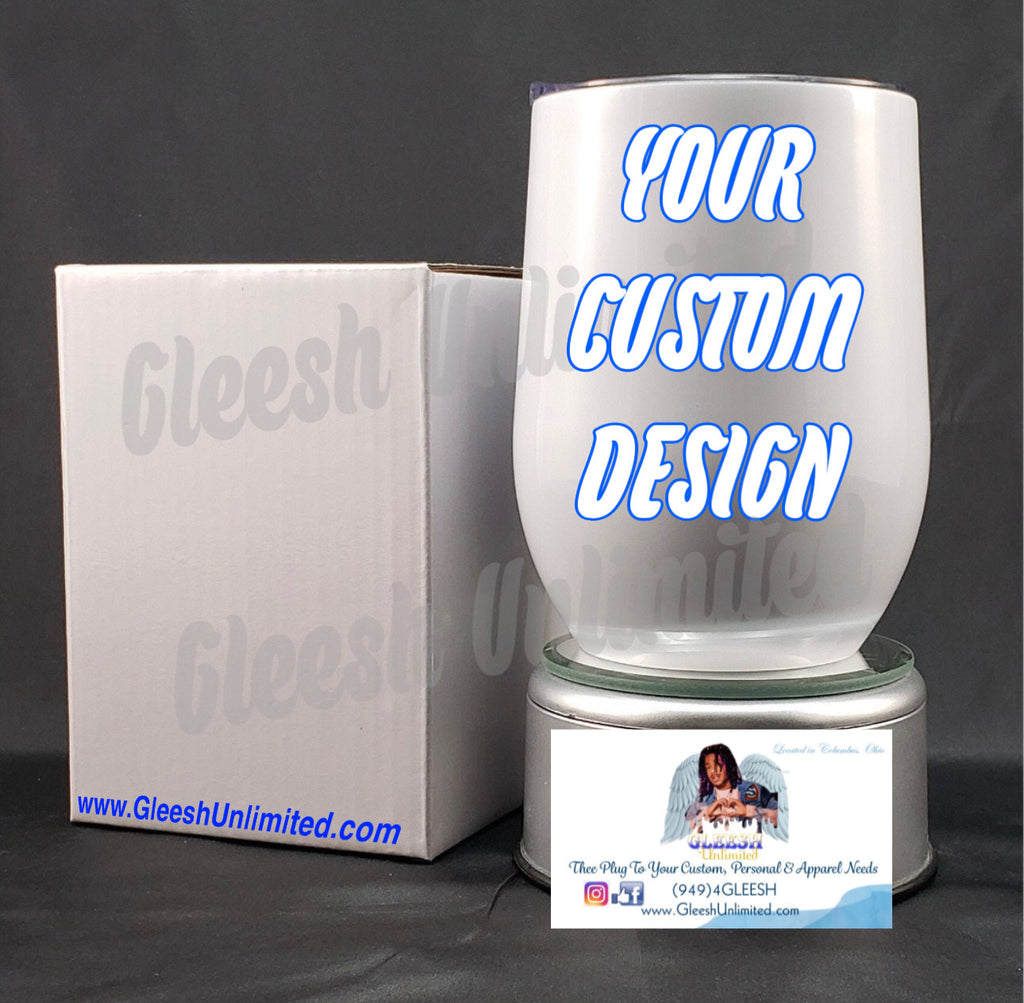 Custom 12 oz Wine Tumbler with Reusable Straw