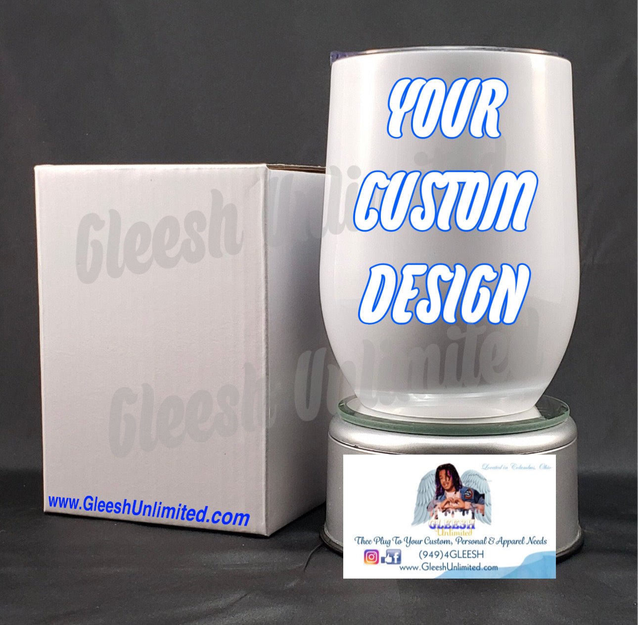Custom 12 oz Wine Tumbler with Reusable Straw