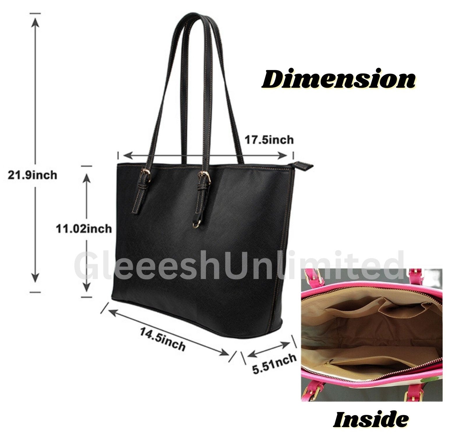 Custom Basic Leather Tote Bag – Standard Print