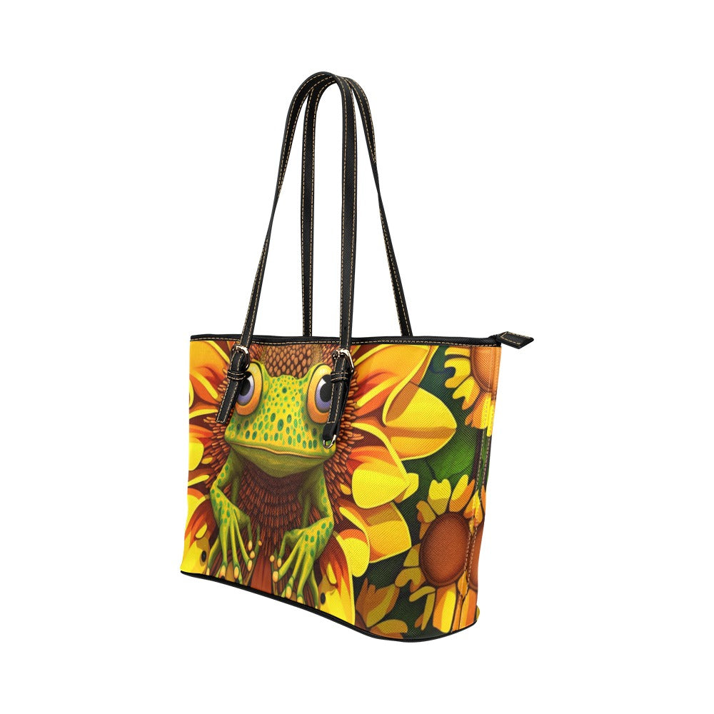 Custom Leather Tote Bag – All-Over Print